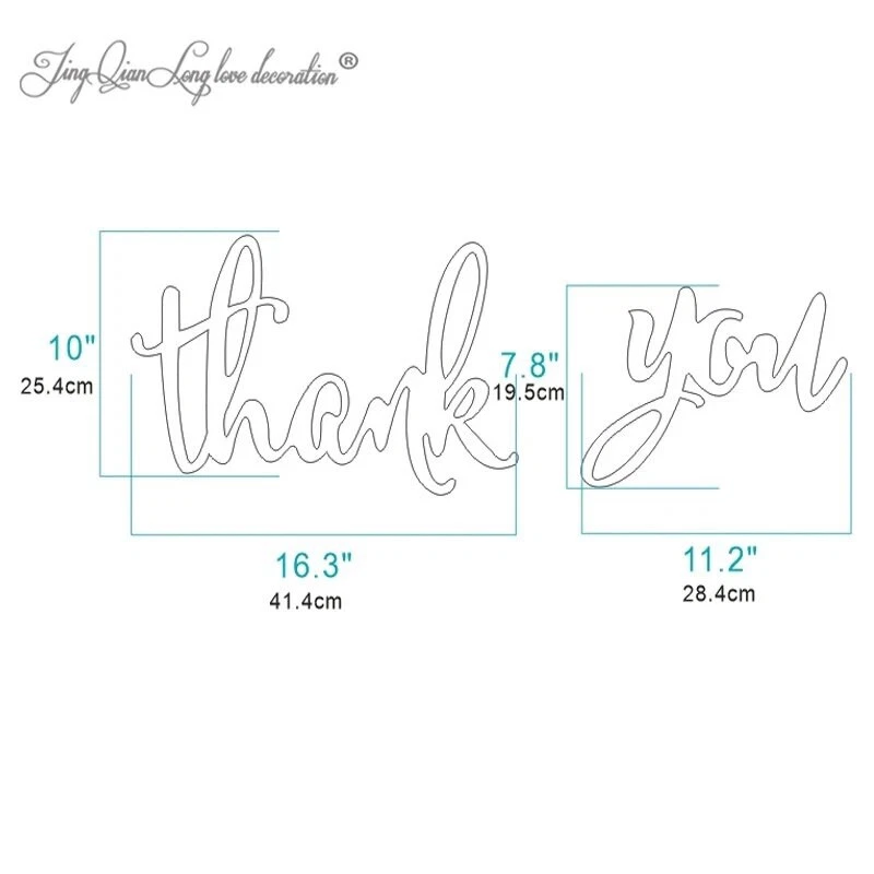 Gold “Thank You” Calligraphy Style Wedding Sign Invitations Picture Prop Wooden - Image 3 of 4