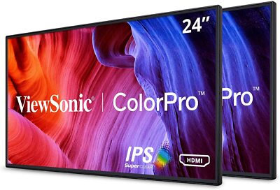 ViewSonic vp2468_H2 24 inch premium dual pack head-only IPS 1080p monitors with 