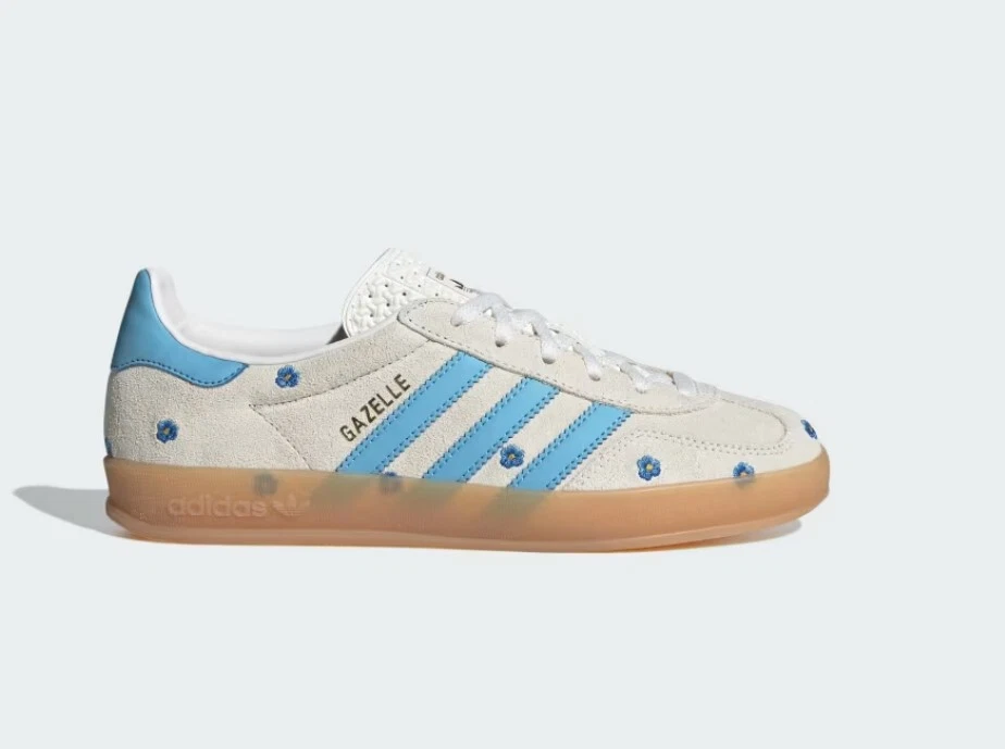 adidas Gazelle Indoor Light Blue Floral Embroidery W for sale | eBay