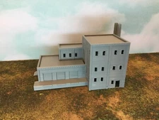 Multi Level FACTORY with LOADING DOCK + DUAL STACKS - T Scale 1:450 1:480 Gauge