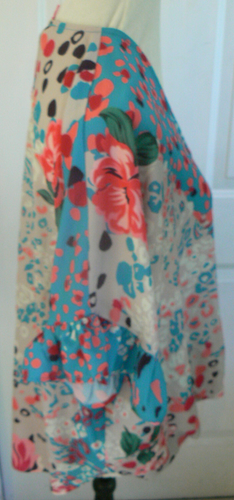 NWT UMGEE M womens top,floral&flowy,"wrap" ruffled wide short sleeves NEW loose - Picture 12 of 15