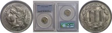 1871 3CN Nickel Three Cent PCGS MS-65