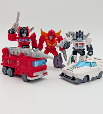 COMBO Blokees Transformers Defender Wheeljack Vehicle, Inferno Vehicle, Hot Rod
