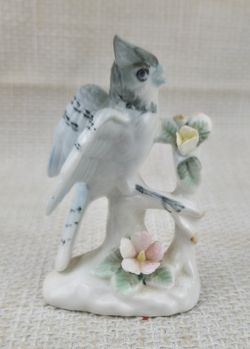 Vintage Japan Lenwile Ardalt Porcelain Jay Bird on Branch Marked 6868 JAY