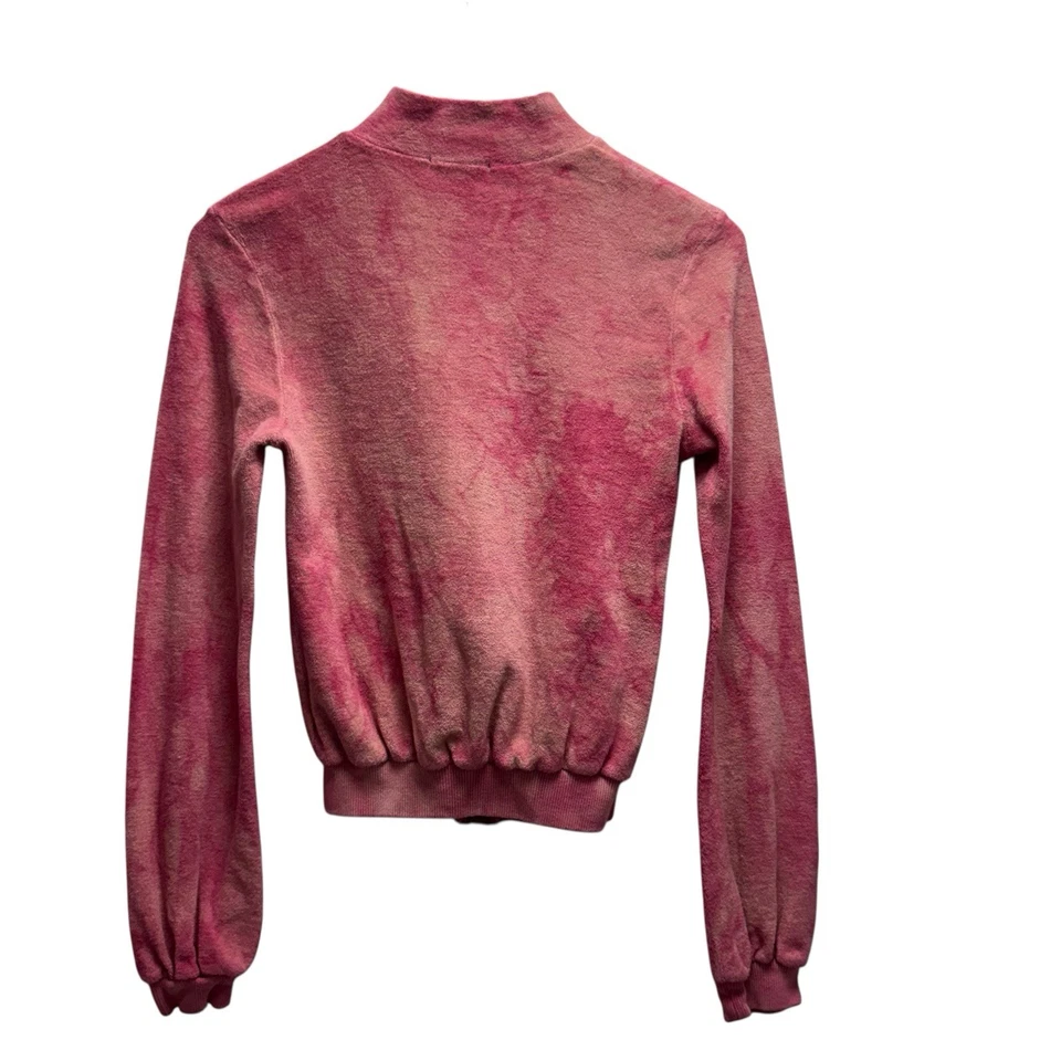 Chaqueta de colección James Perse para mujer talla 2 (M) rosa pequeño cremallera completa tela de felpa francesa Foto 4 de 4