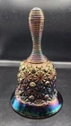 Vintage Fenton Carnival Glass Bell Amethyst Daisy & Button Pattern Iridescent