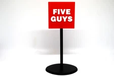 3D Printed Five Guys Miniature Restaurant Sign 6 Inches Tall