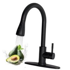 Kitchen Faucets, Matte Kitchen Faucet with Pull Down Sprayer, High Arc Black