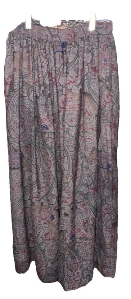 Vintage Ralph Lauren Maxi Skirt Paisley Equestrian Purple Label 100%Wool Size 4 - Image 3 of 4