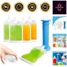 Easy-Clean Baby Food Pouch Filling Station - 6PCS Reusable Fruit Puree Bags