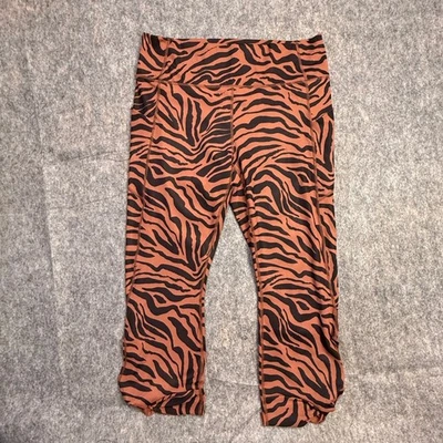 Fabletics Womens Animal Print High Waisted Pocket Crop Leggings Brown Size Large - Image 1 of 4