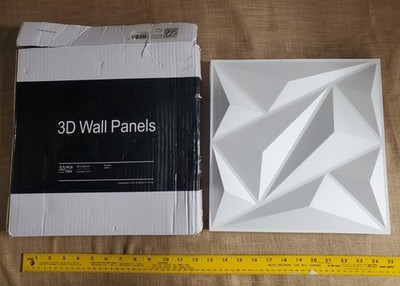 33 Count PVC 3D Wall Panels 30 cm X 30 cm White Paintable 32 Ft² Coverage