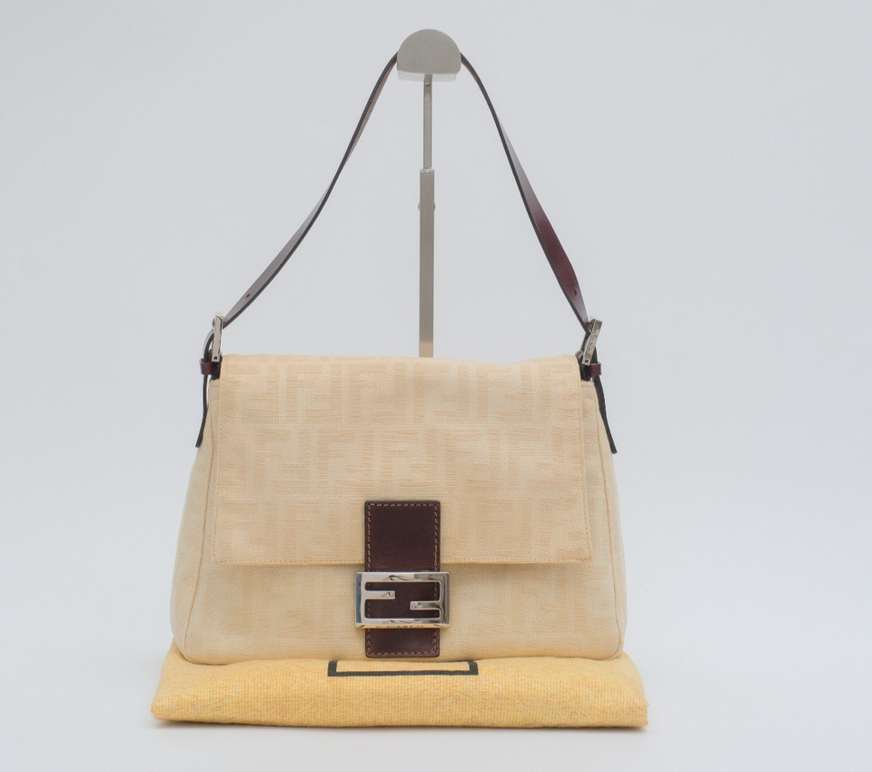 FENDI Mamma Baguette Shoulder Hand Bag Zucca Ivory