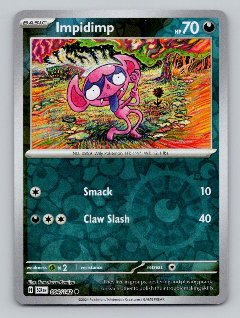 Reverse Holo Impidimp 94/142 Common Stellar Crown Pokemon
