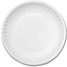 6" White Uncoated Paper Plates, 1000 per case (10 wrapped packs of 100)