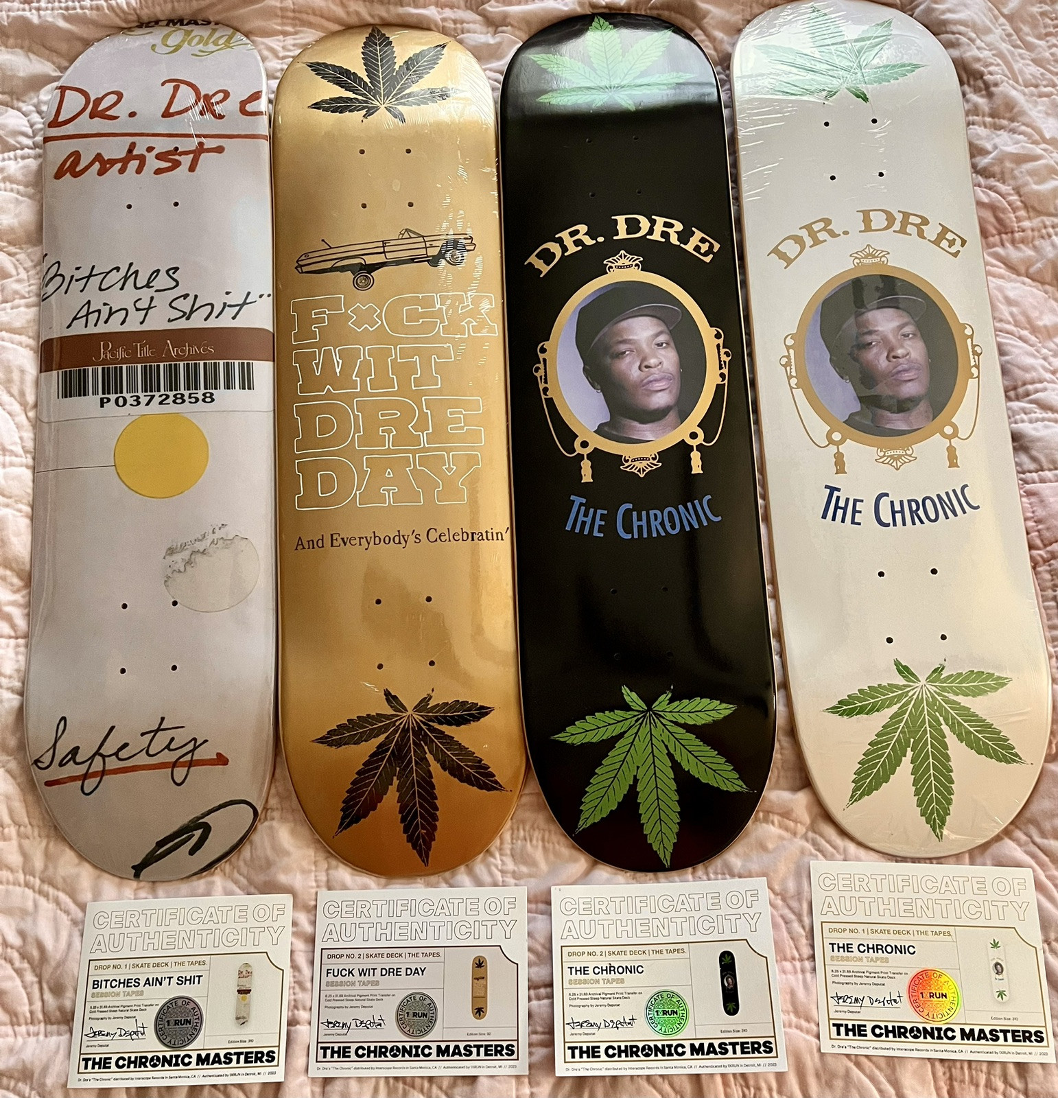 Dr. Dre The Chronic スケートボードデッキ DR. DRE - 4 Deck Set Of The Chronic Masters Limited Edition