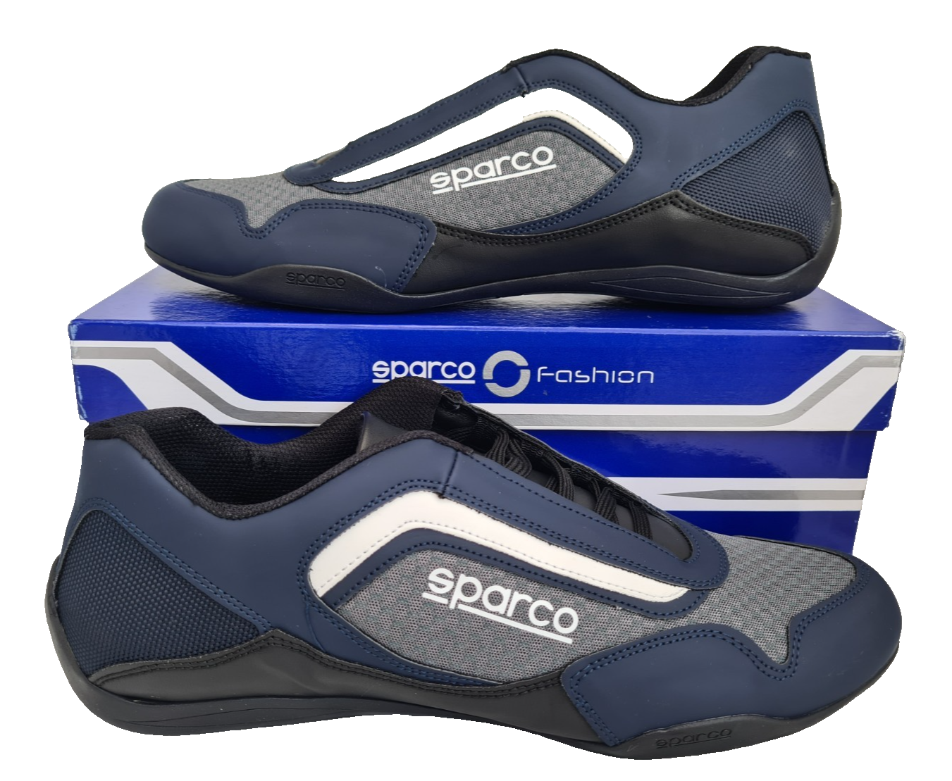 SPARCO JEREZ Trainers EU 45 UK 10.5 Grey Navy Motorsports Driving Sneakers Shoes