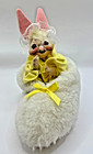 1993 Annalee Easter baby Bunny figurine in Slipper with Yellow blanket lace — photo 1