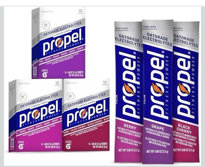 #ad Propel Electrolyte Enhanced Water Drink Mix Powder Packets 60 Count Variety Pack $13.49