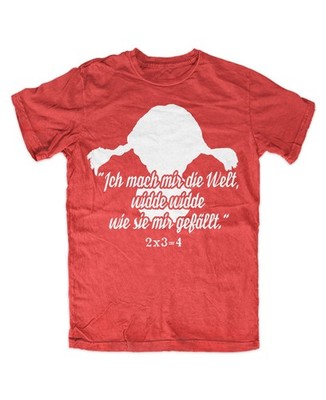 Never Grow Up  2x3=4 T-Shirt ROT  Weltkulturerbe Ostkult Retro Kinderidol