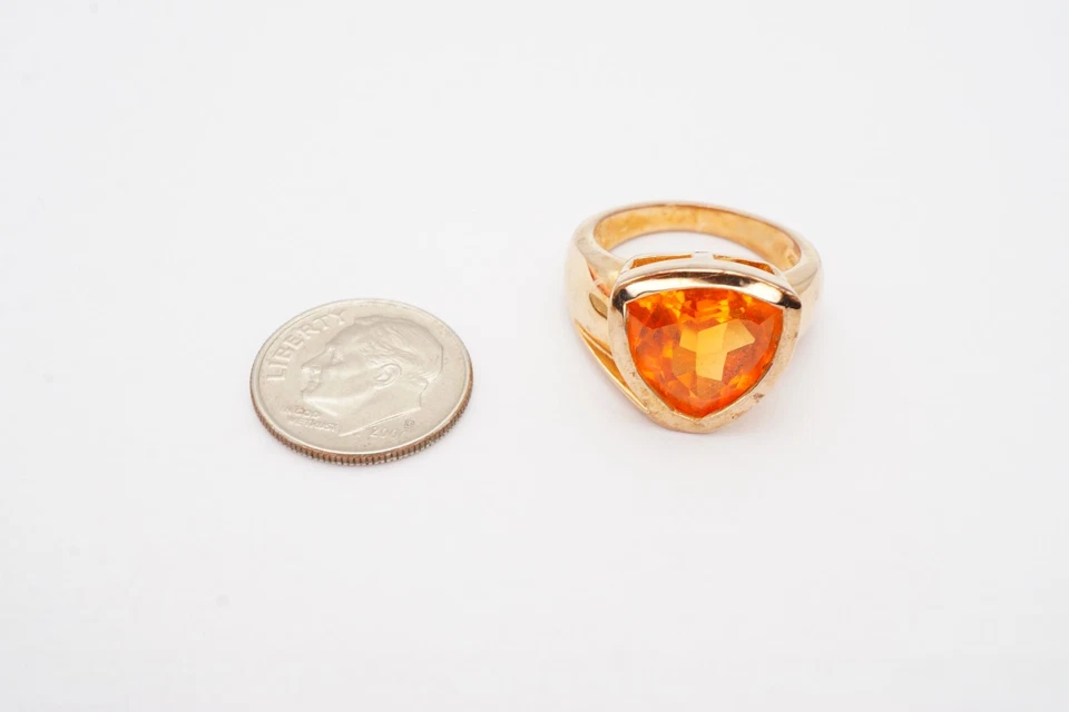 Anillo Ross Simons Chapado en Oro Plata de Ley 925 Zafiro Creado en Laboratorio Talla 6.75 Foto 2 de 4