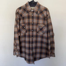 Jesse James Work Wear Large Pearl Snap Flannel Shirt Plaid West Coast Choppers