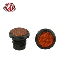 ALTALINE Bicycle BIKE Bicycle End Grip Plug Reflector 2PC Set Black/Amber