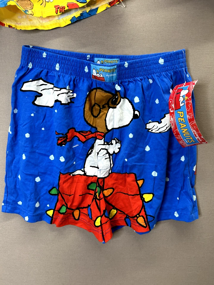 3 винтажных мужских боксерских шорта United Brand International Flintstones Snoopy размер M - Изображение 2 из 4