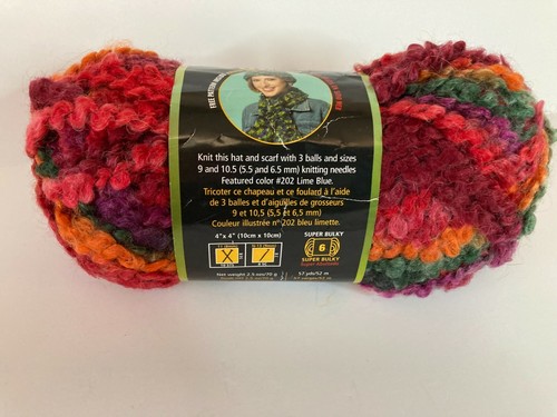 Lion Brand Boucle Yarn - Popsicle - New - Lot Of 3 Skeins Super Bulky 2.5 oz - Picture 3 of 6