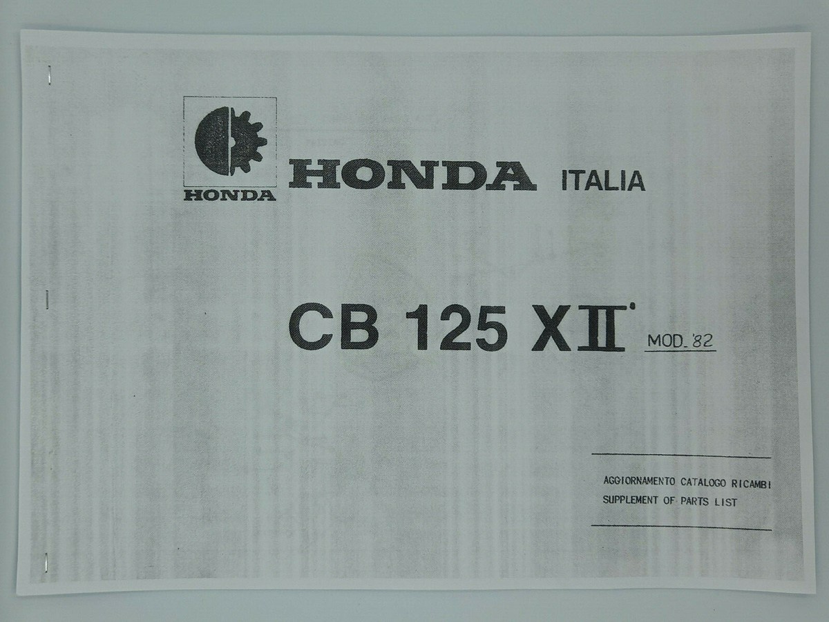 HONDA CB 125 X 1980 CATALOGO RICAMBI + AGGIORNAMENTI / PARTS