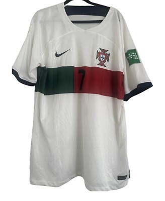 2022 Portugal Authentic Away Jersey #7 Ronaldo Fits Size Large US