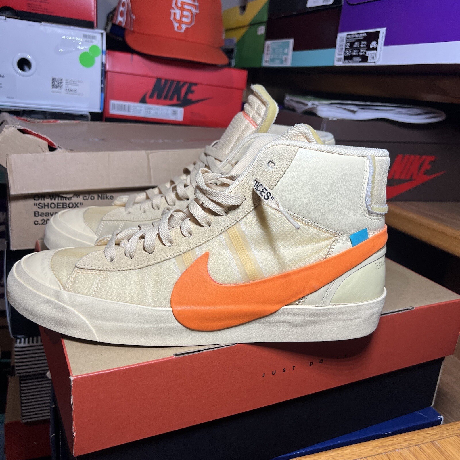 OFF WHITE X NIKE Taglia 11 5 Nike Blazer Mid x BIANCO SPORCO All Hallows Eve 2018