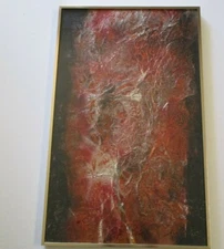 VINTAGE PAINTING METAL SCULPTURE LAVA FALLS EXPRESSIONIST  ABSTRACT SIGNED 1970
