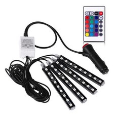 Car RGB 36 LED Light Strip Interior Atmosphere Neon Lamp Remote Control For Cars