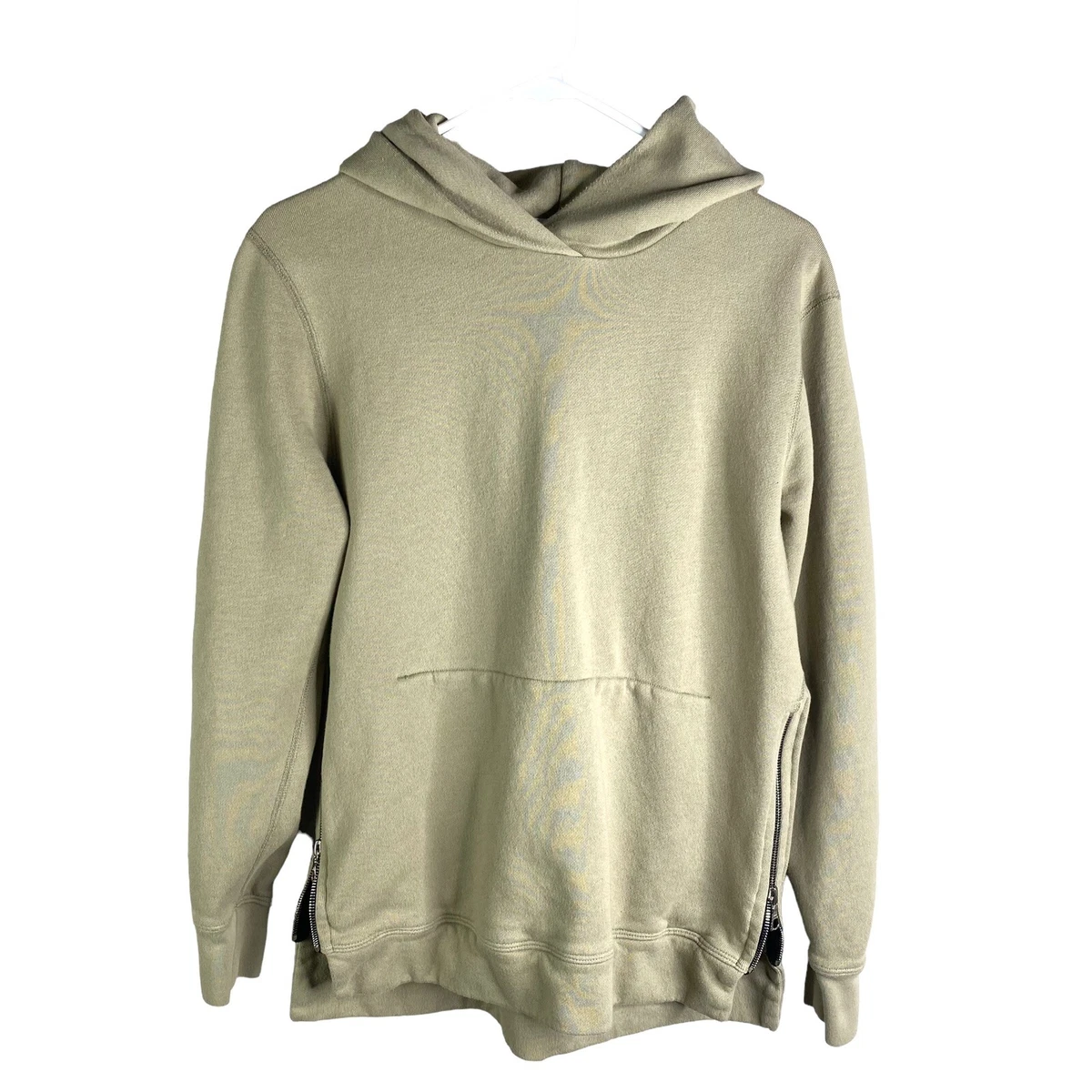 John Elliott Hooded Villain Sweatshirt Sand 2 Medium Men’s Side Zippers