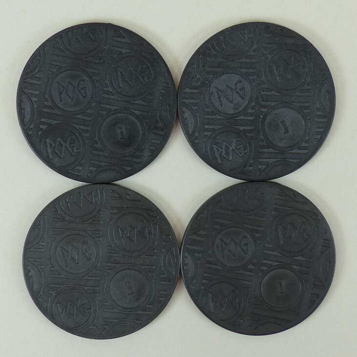 Lot of 4 Plastic POG Slammer Kini 1994 Authentic The World Pog Federation #1 WPF