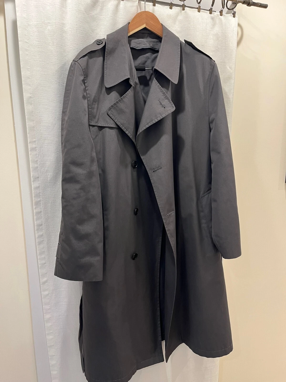 Grand trench coat   Christian Dior Monsieur   Homme 44L   Gris   Pas de doublure