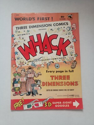 Whack #1 3-D Comic WITH GLASSES STILL ATTACHED!!! Mad Rip-off  St. John 1953