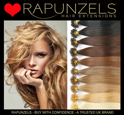16'' Pre Bonded Keratin U Tips Haarverlängerung 1g oder 0,5g doppelt gezogen Rapunzels