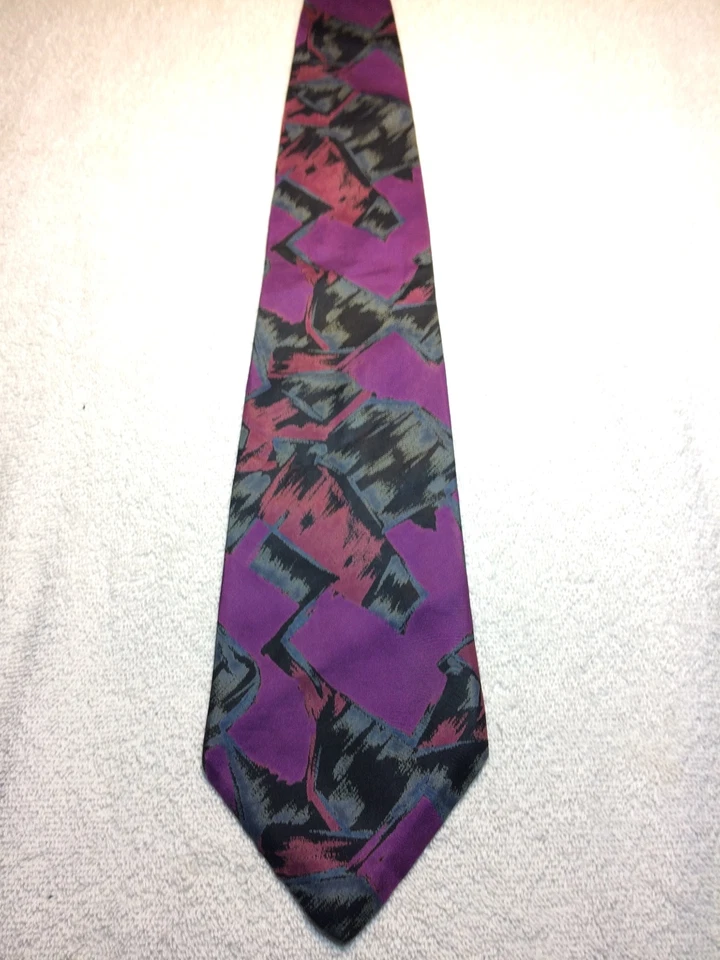 ENRICO GUCCINI MENS TIE 4 X 58 PURPLE, BLACK AND BURGUNDY - Image 3 of 4