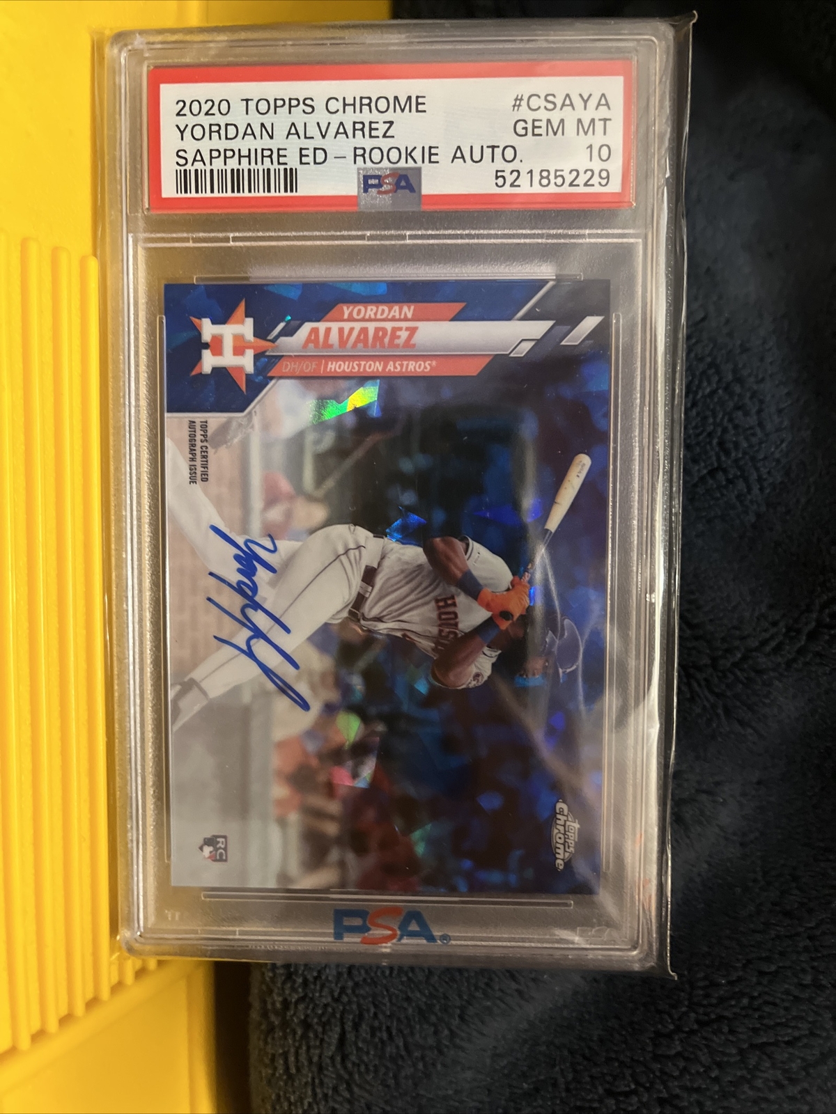 2020 Topps Chrome Sapphire Yordan Alvarez RC Rookie AUTO Astros PSA 10