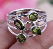 Stunning Peridot Ring Customize 925 Sterling Silver Jewelry; Perfect Gift UK