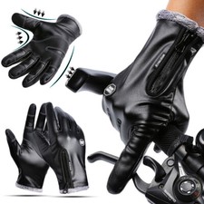 Winter Women Men Warm Leather Gloves Touch Screen Waterproof Windproof Gloves