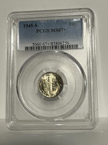 1945 S Mercury Dime PCGS MS67+ Nice Toning