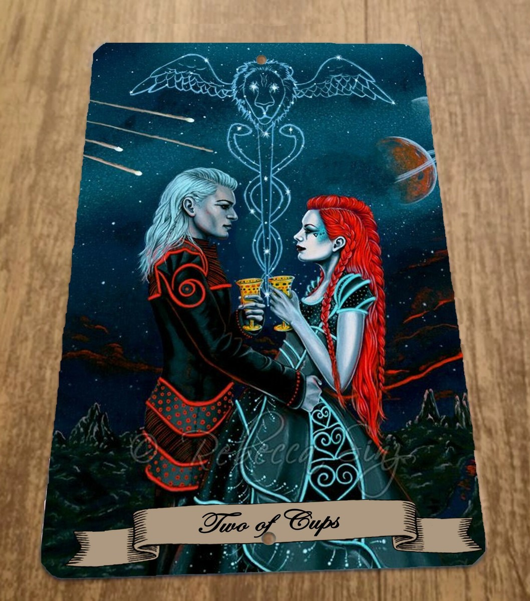 2 Two of Cups Tarot Card Artwork 8x12 Metal Wall Sign | eBay