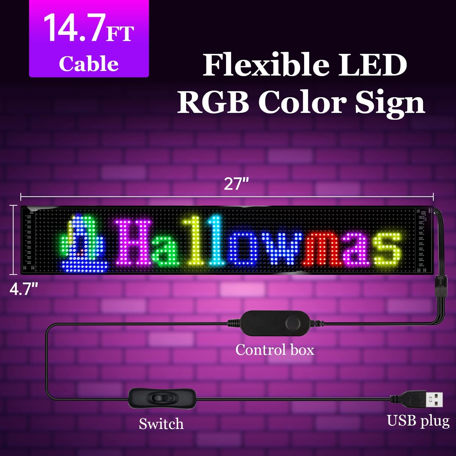Scrolling LED Sign,LED Signs for Business,Programmable Flexible Digital ...