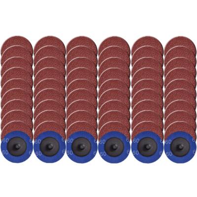 Quick Change Roll Lock Disc 50Pcs 60Grit 3 inch Sanding Discs for Surface Prep