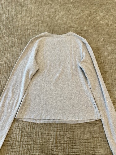 Skims Cotton Jersey Long Sleeve T-Shirt Light Gray Heather Cotton Stretch Sz L? - Picture 5 of 9