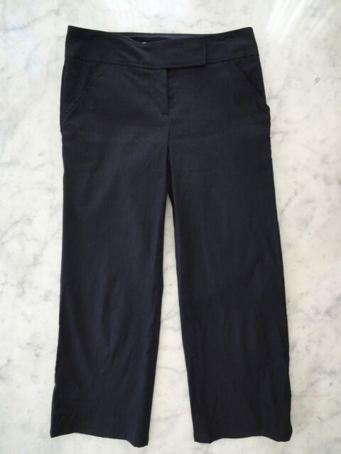 Max Studio Womens black Linen blend Pants Trousers cropped ength size 4 ...