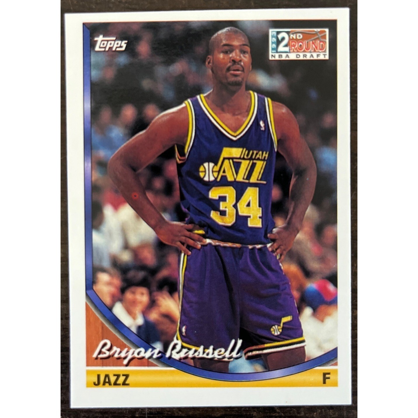 1994 Topps #374 Bryon Russell Utah Jazz 2nd Round NBA Draft Basketball Card